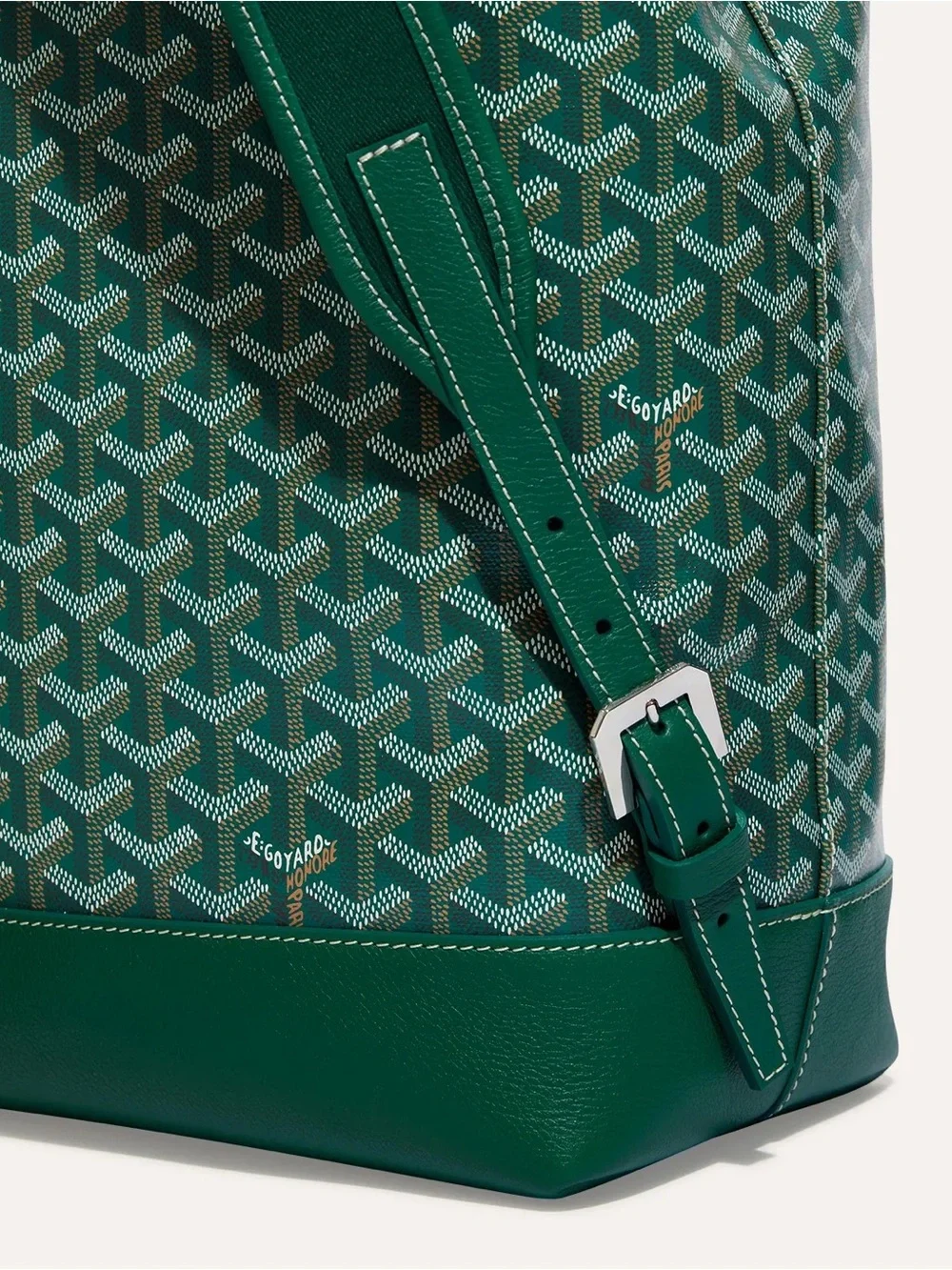 Green Patterned Canvas Backpack